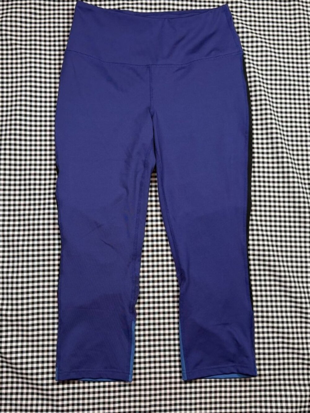 Ruby Ribbon Leggings Womens Medium Purple Black Blue Crop Athletic Yoga Pants